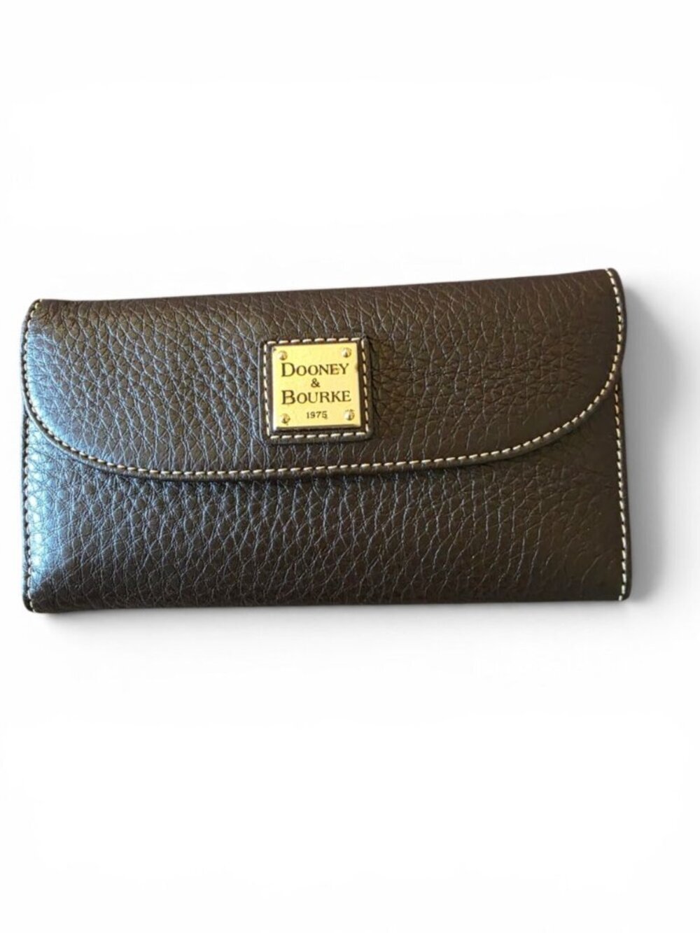NWT Dooney & Bourke Brown T Moro Pebbled Leather Continental Wallet Clutch - Picture 6 of 13